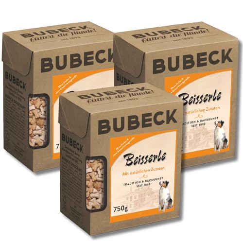 Bubeck | 3 x 750g Hundekekse | Natürlich und hart Gebacken | Snackbox | die ideale Belohnung für unterwegs (Rind, Geflügel und Schwein)