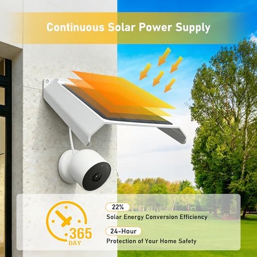 Solar Panel for Google Nest Camera, Solar Power Charger for Google Nest Cam Outdoor or Indoor(Battery-2nd Gen), Solar Panels Weatherproof Design for Google Nest (Camera Not Included) - 2