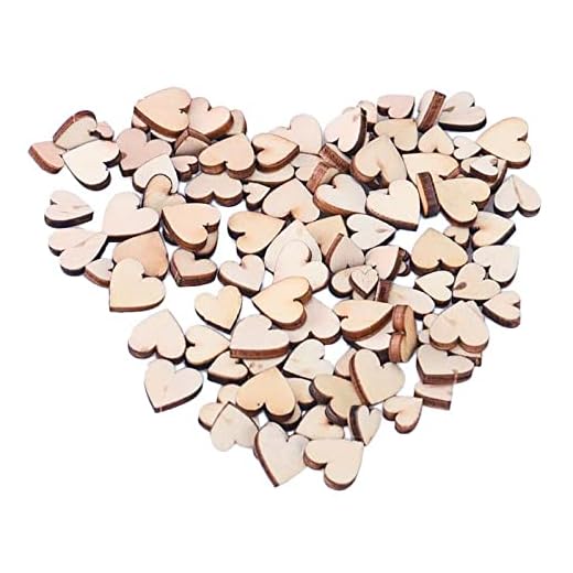 100pcs Different Sizes Rustic Wooden Pattern Love Hearts Shaped Wood Slices DIY Crafts for Wedding Party Ornaments