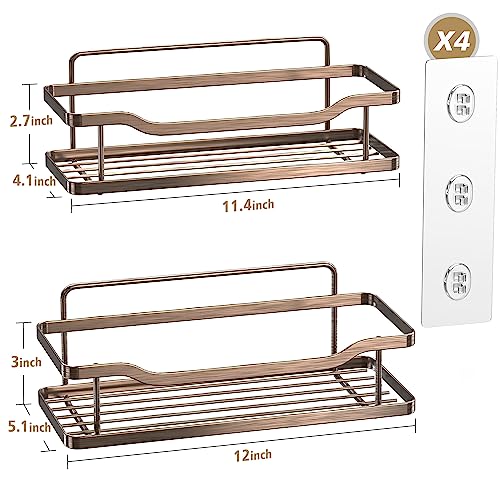 Omaira Shower Caddy, Organizer , Shower Shelf, Adhesive No Drilling Stainless Steel Rustproof Rack, 2 Pack, Bronze #TOP5