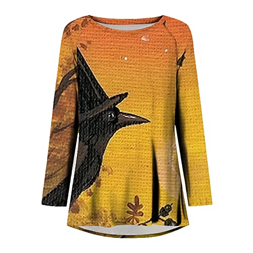 Camiseta feminina outono verão algodão 2023 roupas 3/4 manga gola redonda festival gráfico blusa Hal