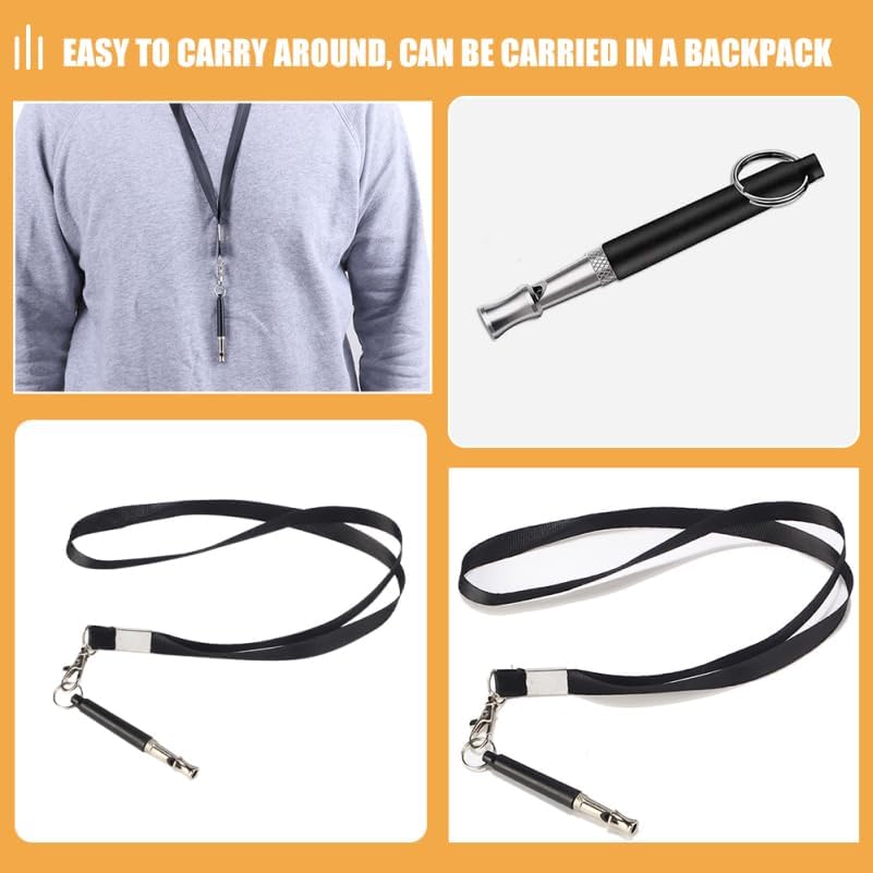 Abaodam 2 Sets Dog Bark Control Whistle with Lanyard Lightweight Outdoor Pet Training Tool Compact Dog Recall Whistle for Convenient Carry and Use
