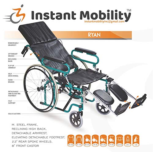 Image of Ryan Reclining Folding Invalid Wheelchair