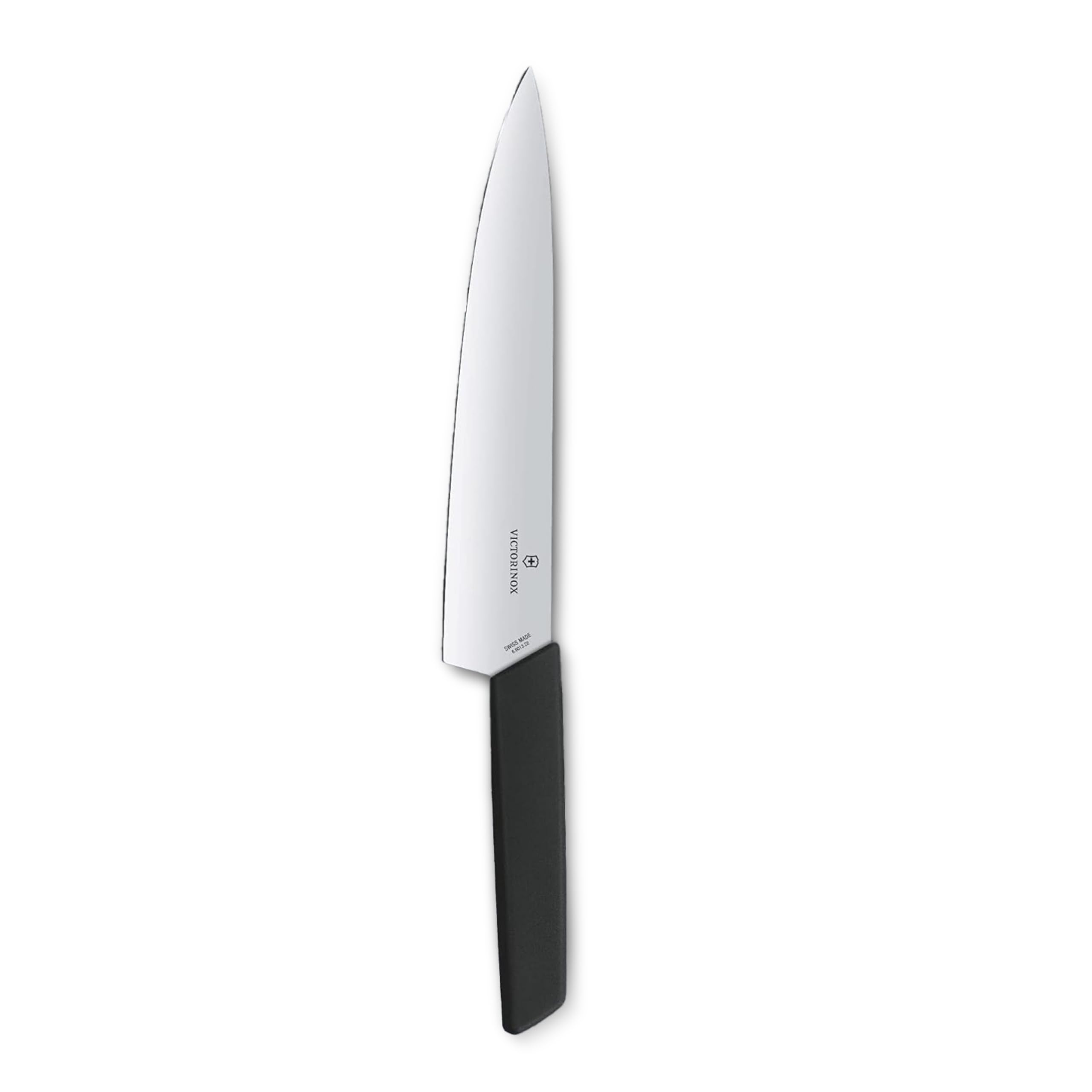 Victorinox Swiss Modern, Couteau à trancher professionnel, Lame extra-tranchante, 22 cm, Manche plastique, Acier inoxydable, noir