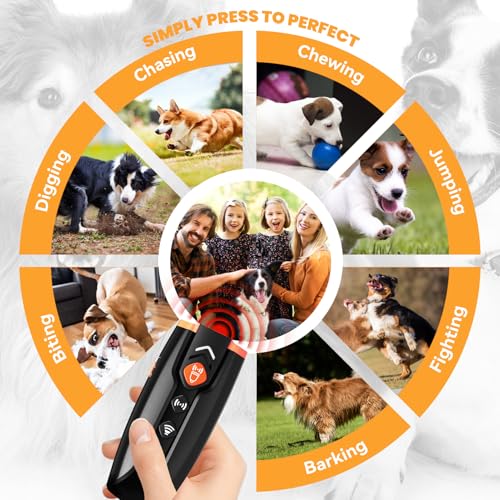 HOPFROG Anti Bell Gerät Hunde, Tragbarer Antibell Ultraschall Gerät, Leistungsstarkes Hunde Bellen Stoppen, Hundebellen-Abschreckmittel für Kleine Große Hunde Innen Außenbereich Einstellbare Frequenz