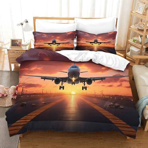 Housse de couette avion hypoallergique et respirante avec fermeture éclair pour lit enfant