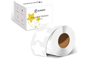 Shiny White Star Thermal Label Stickers for Wide-Ranging Applications