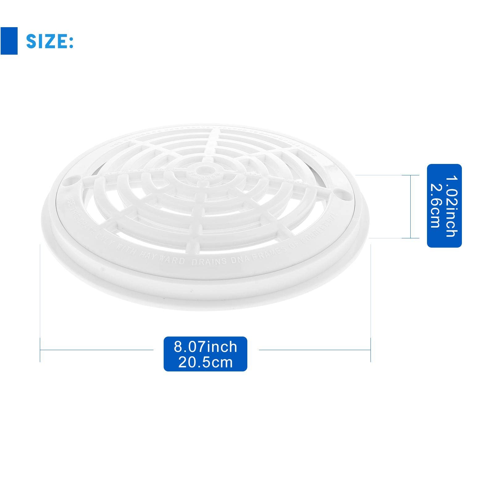 Perfeclan Tapa de Drenaje Principal Cubierta Sump Accesorio para Piscina Rejilla Antivórtice Material Plástico Instalación Fácil Adecuado para Piscinas
