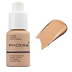 BestLand PHOERA Foundation Full Coverage Liquid Foundation Cream - Long-lasting Lightweight Concealer - Oil-Free Formula - Natural Shade - Suitable for All Skin Types (Buff Beige 104)