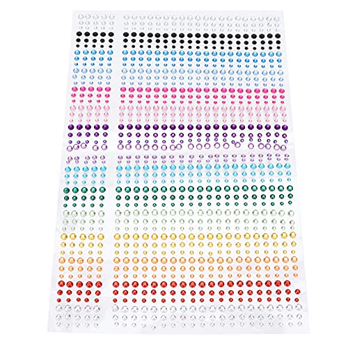 Self Adhesive Rhinestone Stickers,15 Colors Gems All in One Sheet Body Nail Makeup Self Adhesive Colorful Embellishments for self-Made Crafts, Phone Craft Nail Art Decoration