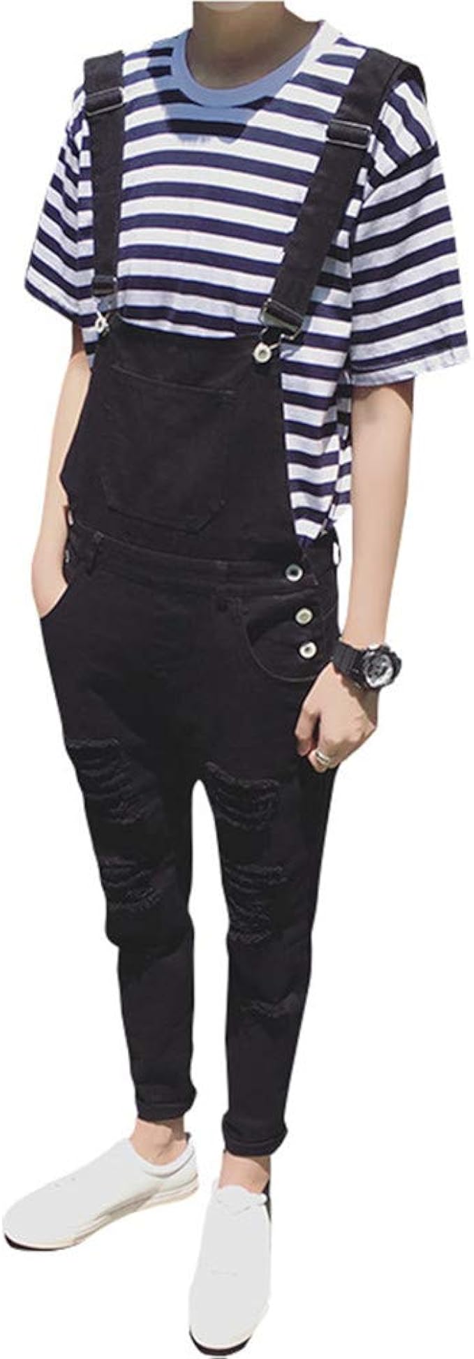 Pantalones Hombre Suspenders Casual Negro y Blanco Denim Monos Jean  Jumpsuits, XXL : Ropa, Zapatos y Joyería - Amazon.com