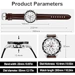 Herren Uhr Männer Analog Quarz Chronograph Braun Leder larmband, Armbanduhren Herren mit Datum, Uhren Herren Mode Casual Business Uhr für Herren Klassische Elegantes Geschenk – Bild 2