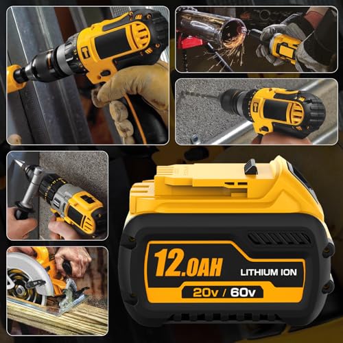 Ibanti 2 Packs 12000mAh Replacement for Dewalt 20V/60V Flexvolt Battery Compatible with Dewalt 20V 60V Max Lithium Ion Batteries DCB612 DCB609 DCB606 DCB208 DCB207 DCB206 DCB204 DCB203 DCB201