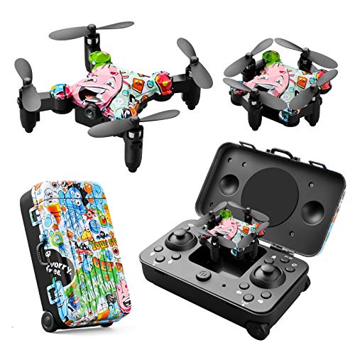 YeMantoys Graffiti Trunk Control Handle RC Suits for Kids Beginners Mini Nano Drone Remoto Quadcopter Plane Toys 3D Flips Headless Mode One Key Start Speed Adjustment Multi-Function boy and Girl Gift