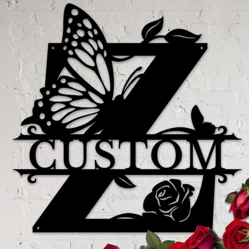 Personalized Custom Letter Name metal Signs,Custom Black Letter Monogram Wall