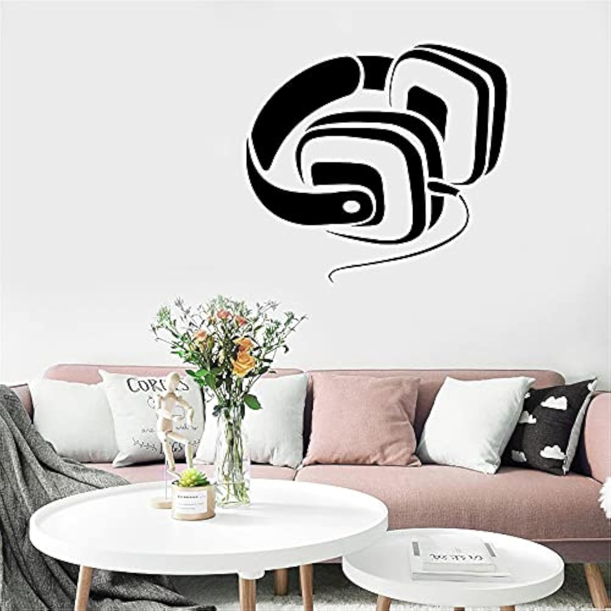Cartoon Headset PVC Wall Stickers for Kids Rooms, Home Decor