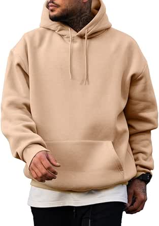 JMIERR Hoodie Herren Freizeit Pullover mit Taschen Winter Warm Langarm Kordelzug Sweatshirt Männer Baumwolle Kapuzenpullover