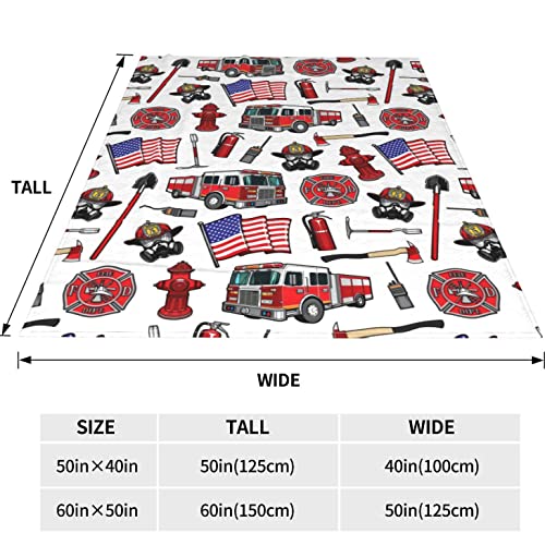 Firetruck Throw Blanket, Super-Soft Firefighter Blanket For Toddler Boys, Kids, And Children, Fleece Blanket Warm Fluffy And Cozy Soft Blanket For All Season 40"X50" #TOP5