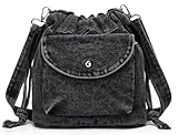 Womens Small Denim Shoulder Crossbody Bag Jean Bucket Tote Bag Drawstring Lightweight Phone Purse Handbags