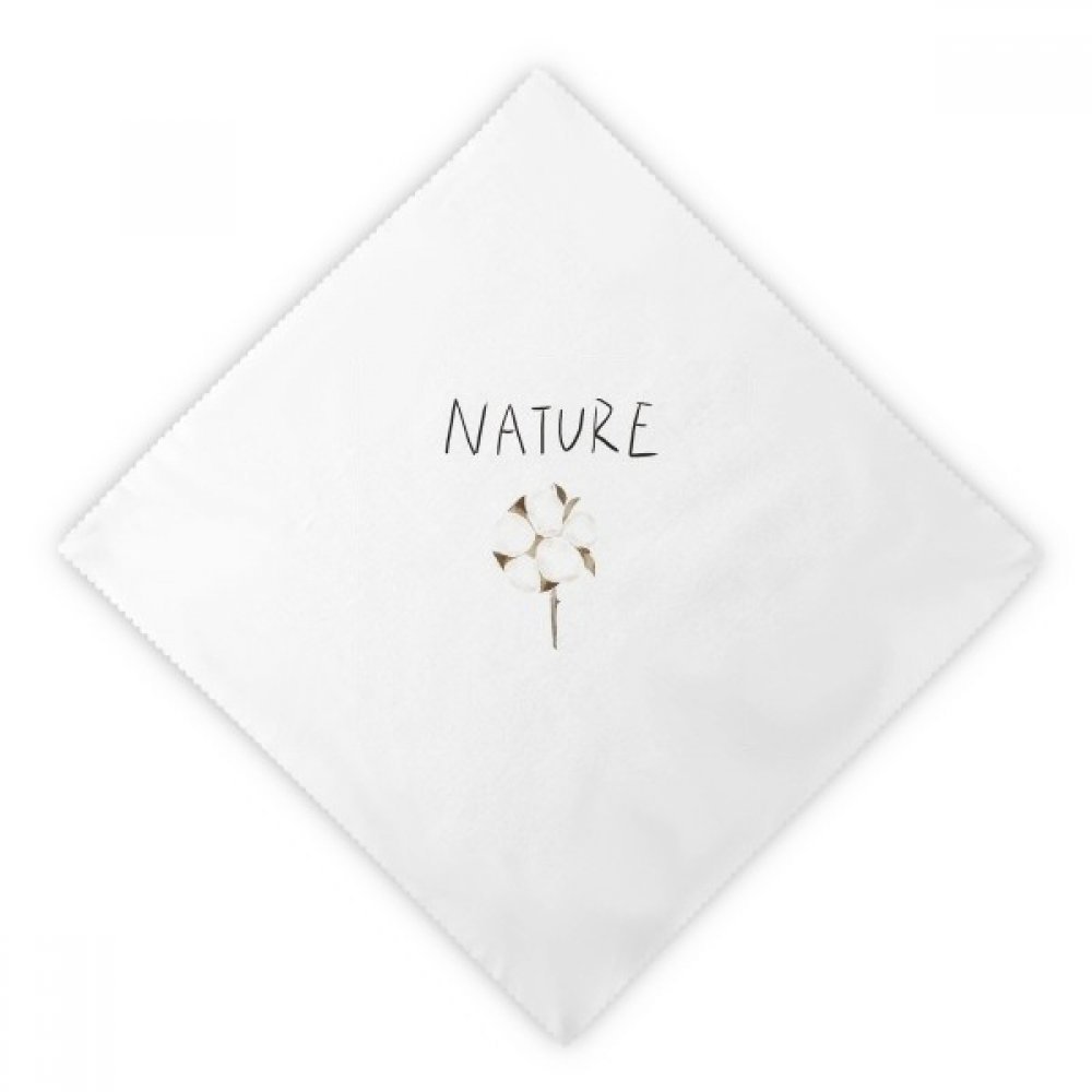 Serviettes en tissu fleur plante Soloisland blanches réutilisables de table lot de 2