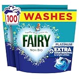 Fairy Non Bio Platinum Washing Liquid Pods, Voted No1 for Sensitive Skin, 100 Washes