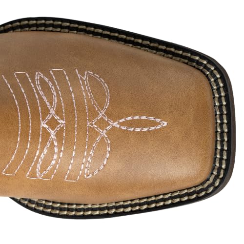 Image of SheSole Cowboy Boots For Women Wide Square Toe Mid Calf Ladies Western Cowgirl Boots