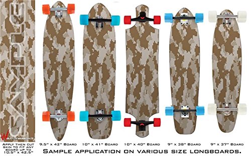 WraptorCamo Digital Camo Desert - Decal Style Vinyl Wrap Skin fits Longboard Skateboards up to 10