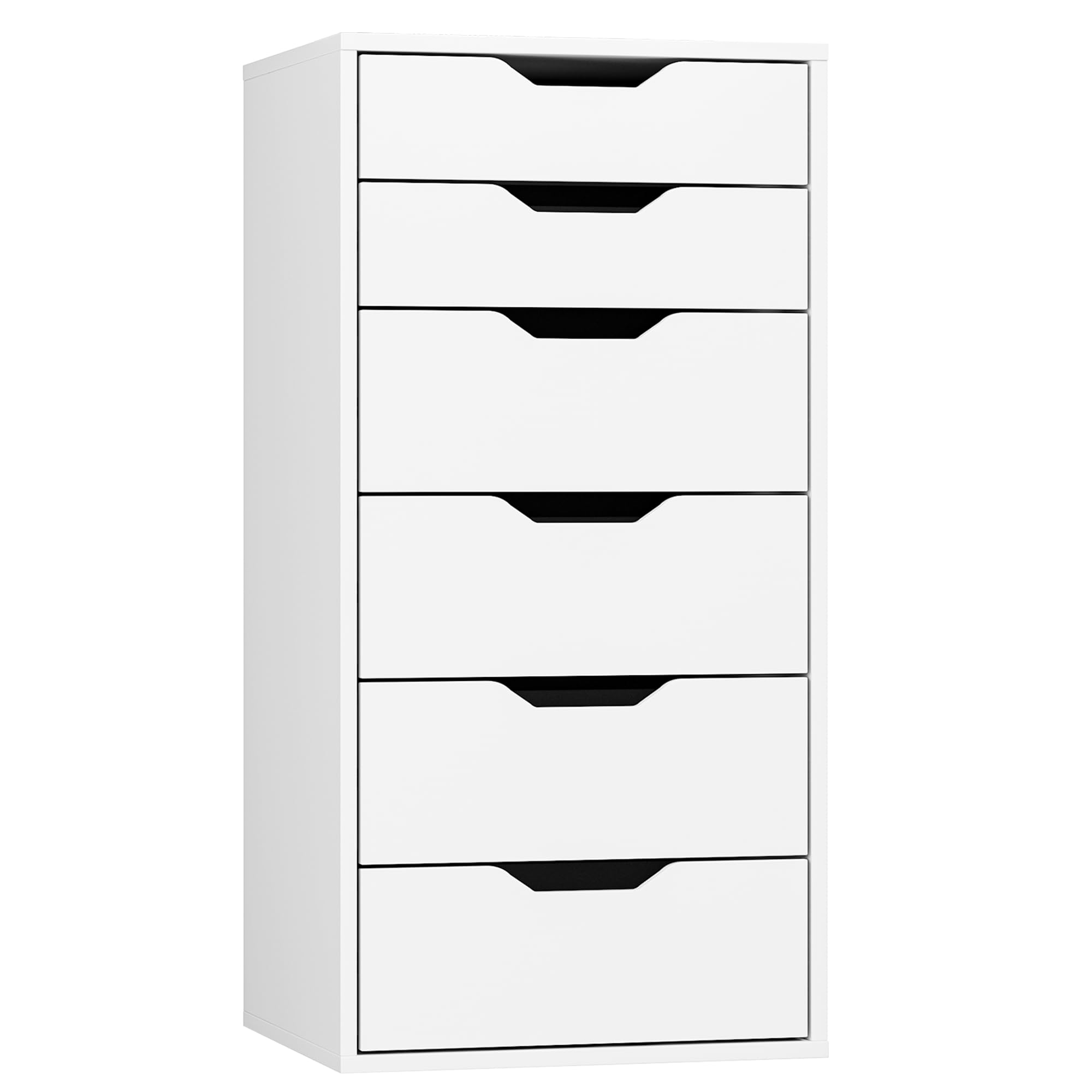 FOREHILL Kommode mit 6 Schubladen, Schubladenschrank schmal Schubladenkommode für Schalfzimmer, Wohnzimmer, Büro, Flur, 45x40x90,5 cm, weiß