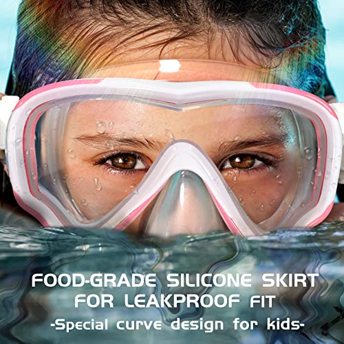 Seago Kids Swim Goggles Swimming Goggles for Kids Boys Girls Toddlers Youth 5-15 Anti-Fog 180° Clear Goggles No Leak Pool Underwater Swim Goggles with Nose Cover Swimming Diving Equipment