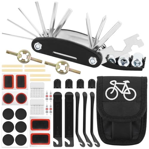 Fahrrad Werkzeugset Unterwegs Flickzeug Notfallwerkzeug 16 IN 1...