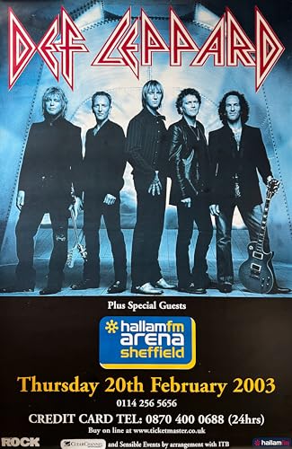 Affiche Def Leppard grand format poster concert rock 2003 déco murale XXL