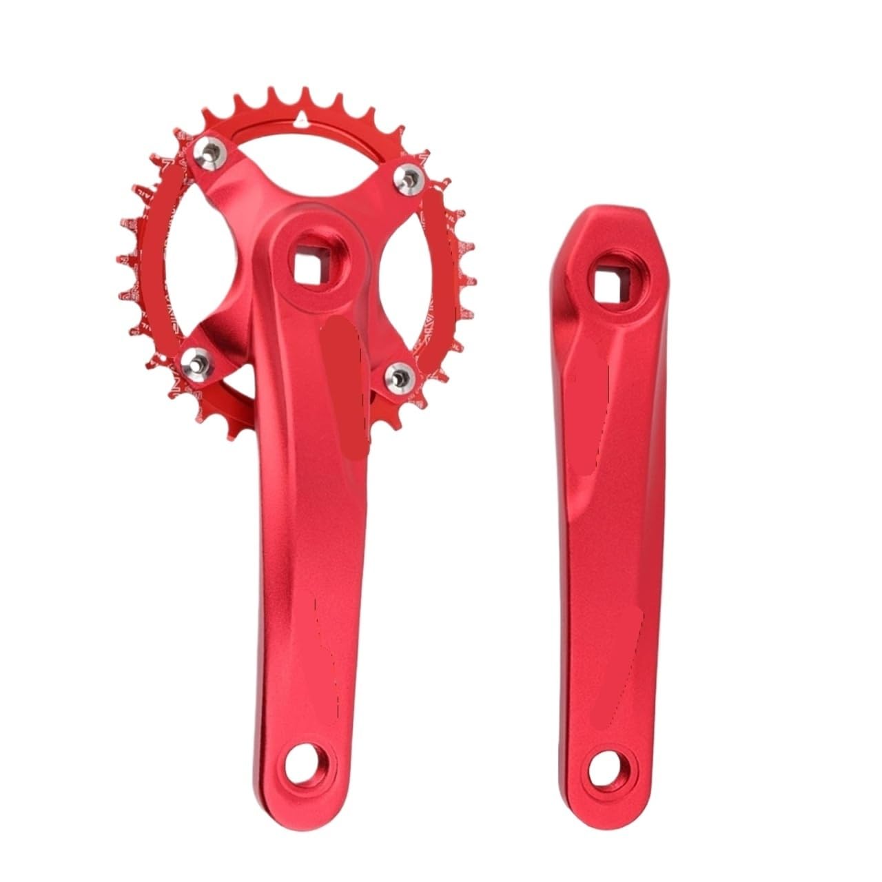 Plato y bielas cuadrados for bicicleta, 32T/36T, 170mm, 104, rojo