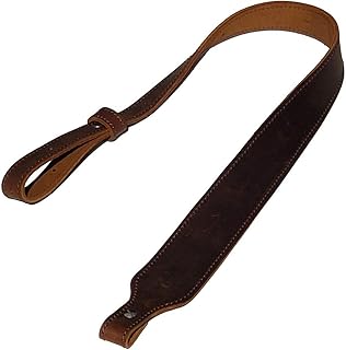 DEURA USA Buffalo Leather Cobra Style Rifle Gun Sling Crazy Horse Dark Brown Amish Handmade