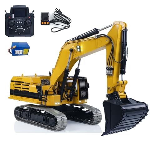 Image of 55KG! 1 /12 Metal Remote Control Hydraulic Tracked Excavator 395F RC Digger 2830 Brushless Motor Dual Pump System Radio Hobby Grade Model for Ages 14+(Light Yello and Black)