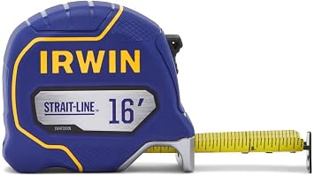 Irwin Tools IRWIN Strait-Line 16ft Tape Measure with Retreat Control for All Your Measuring Needs (IWHT39391S)