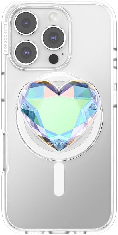 PopSockets Phone Grip for MagSafe, Magnetic Holder, Phone Stand, Heart - Dichroic Heart