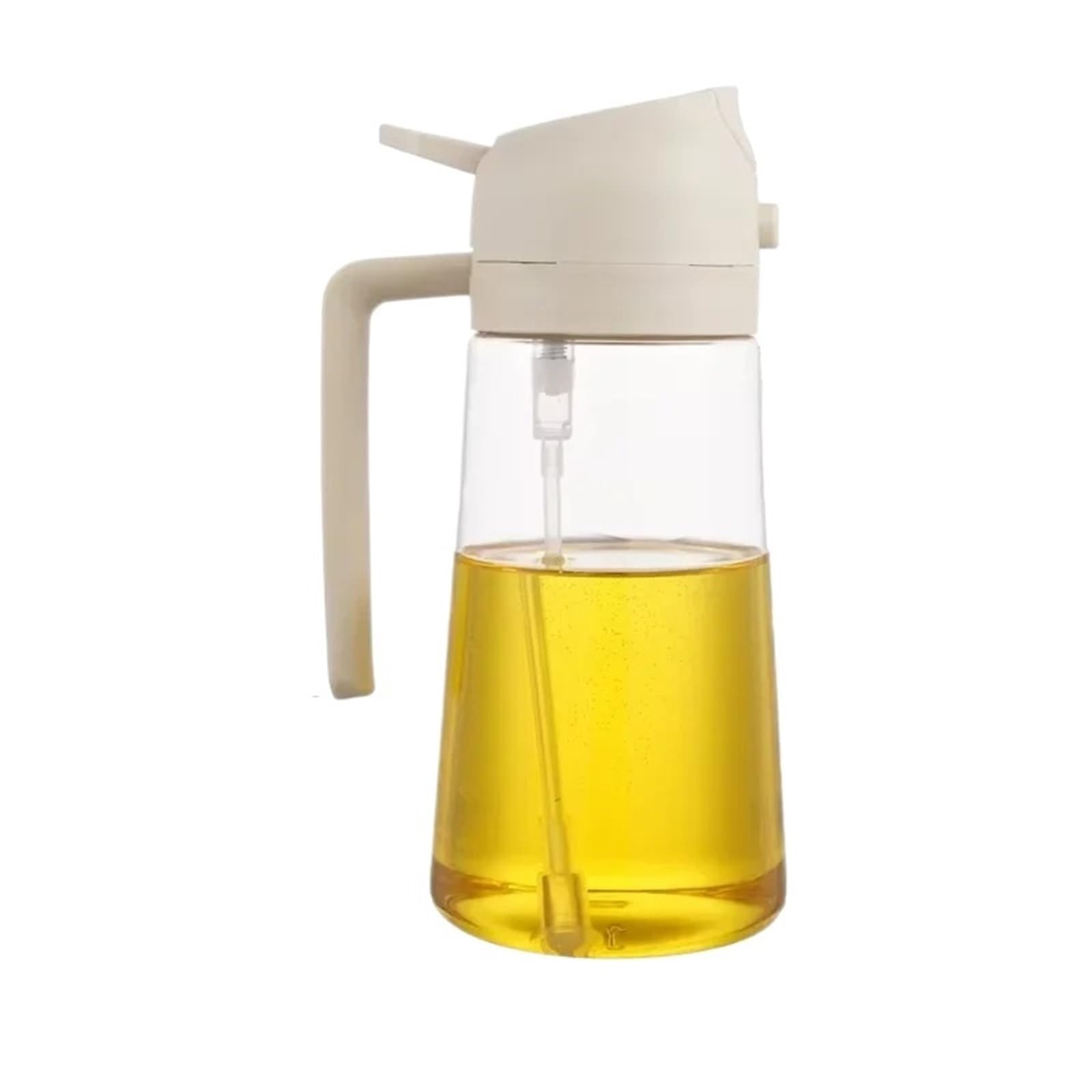 POAHNCU Oil Spray Bottle, 2-in-1 600ml Oil Spray Bottle Dispenser, Refillable Plastic Sprayer For Cooking, BBQ, Baking, Roasting, Kitchen Use,for Air Fryer,Salad