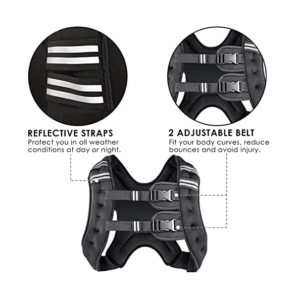 Prodigen-Running-Weight-Vest-for-Men-Women-Kids-8-12-16-20-25-30-Lbs-Weights-Included-Body-Weight-Vests-for-Training-Workout-Jogging-Cardio-WalkingElite-Adjustable-Weighted-Vest-Workout-Equipment Prodigen Running Weight Vest for Men Women Kids 30 Lbs, Body Weight Vests for Training Workout, Jogging, Cardio, Walking, Elite Adjustable Weighted Vest Workout Equipment-Black,30lbs