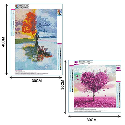 2 stuks DIY diamant schilderij kit, diamant schilderij, diamant kunst, 5D diamant schilderij set, kristal strass… - Afbeelding 3