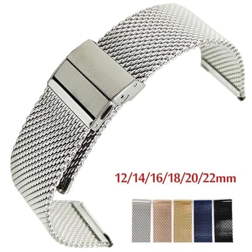 Correa de reloj de acero inoxidable universal de 12mm a 22mm 2