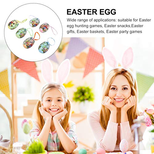 PATKAW 12 peças de decorações de Páscoa, ornamentos de pendurar ovos, ovos de plástico, ornamentos d