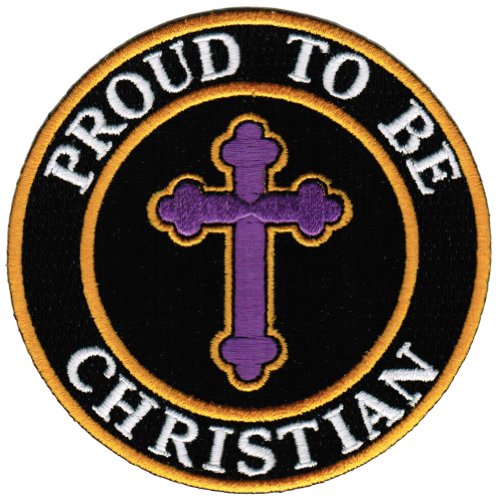 Proud to Be Christian Embroidered Patch Jesus Iron-On Religious Biker Cross