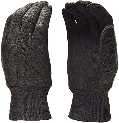 Memphis 7100P Brown Jersey Work Gloves All Cotton, Size Large (12 Pair) #TOP1