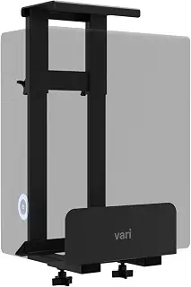 Vari (バリ) 高耐久 調節可能 デスク下 PCマウント – コンピューターケース PCホルダー 仕事用 ホームオフィス 寮用 – 最大35ポンドまで対応 – ドリルインインストールが必要
