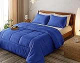 Selection Bedding Emperor King Velvet Comforter Set 3 Piece (Comforter + 2 Pillowcases) Warm Fluffy Crinkle Crushed 500 GSM Velvet Quilt Venice Velvet Lush Comforter - Royal Blue