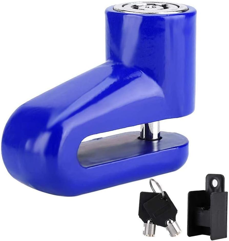 VOANZO 2 Pieces Bicyclelock Bicycle Disc Lock Anti-Theft Motorcycle Mountain Bike Frame Key Anti-Theft Security Universal (Blue)