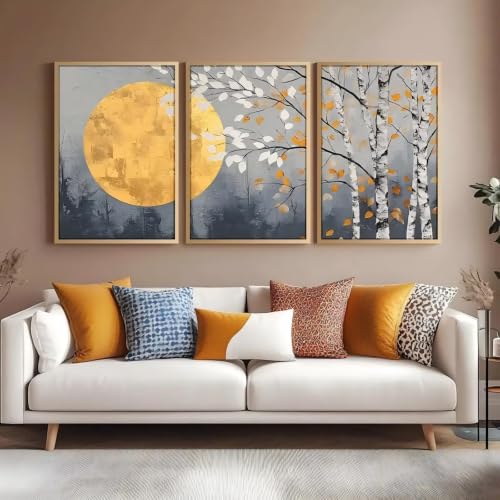 Tableau triptyque nature THeirmoN toile tendue anti-UV pour hall - 2