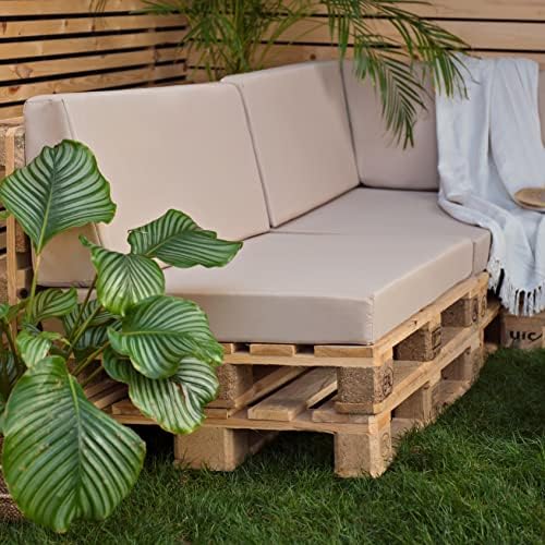Gardenista Outdoor Seating Euro Pallet Cushion Set | Water Resistant Pallet Seating Cushion Pad | Wood Furniture Sofa Pillow | Comfy & Durable (Set of 12, Stone)