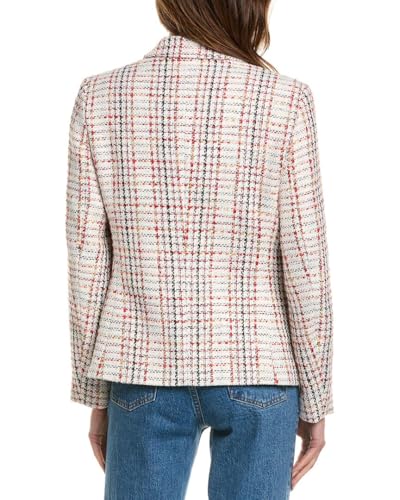 Anne Klein Women's Plaid Tweed One Bttn Notch Collar Jacket2