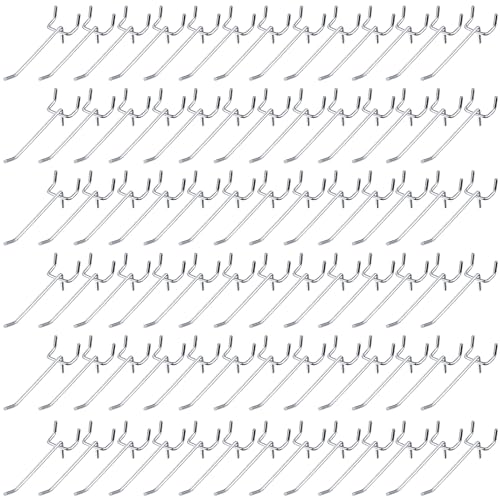 Shimeyao 100 Pcs Peg Board Shelving Hooks Stainless Steel Hanging